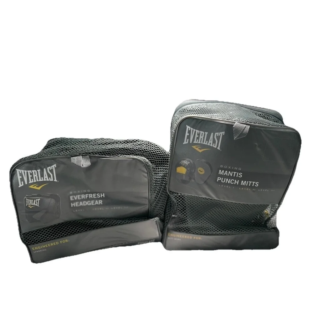 NEW Everlast Mantis Punch Mitts Boxing Style Level 1 MMA UFC With Headgear Combo